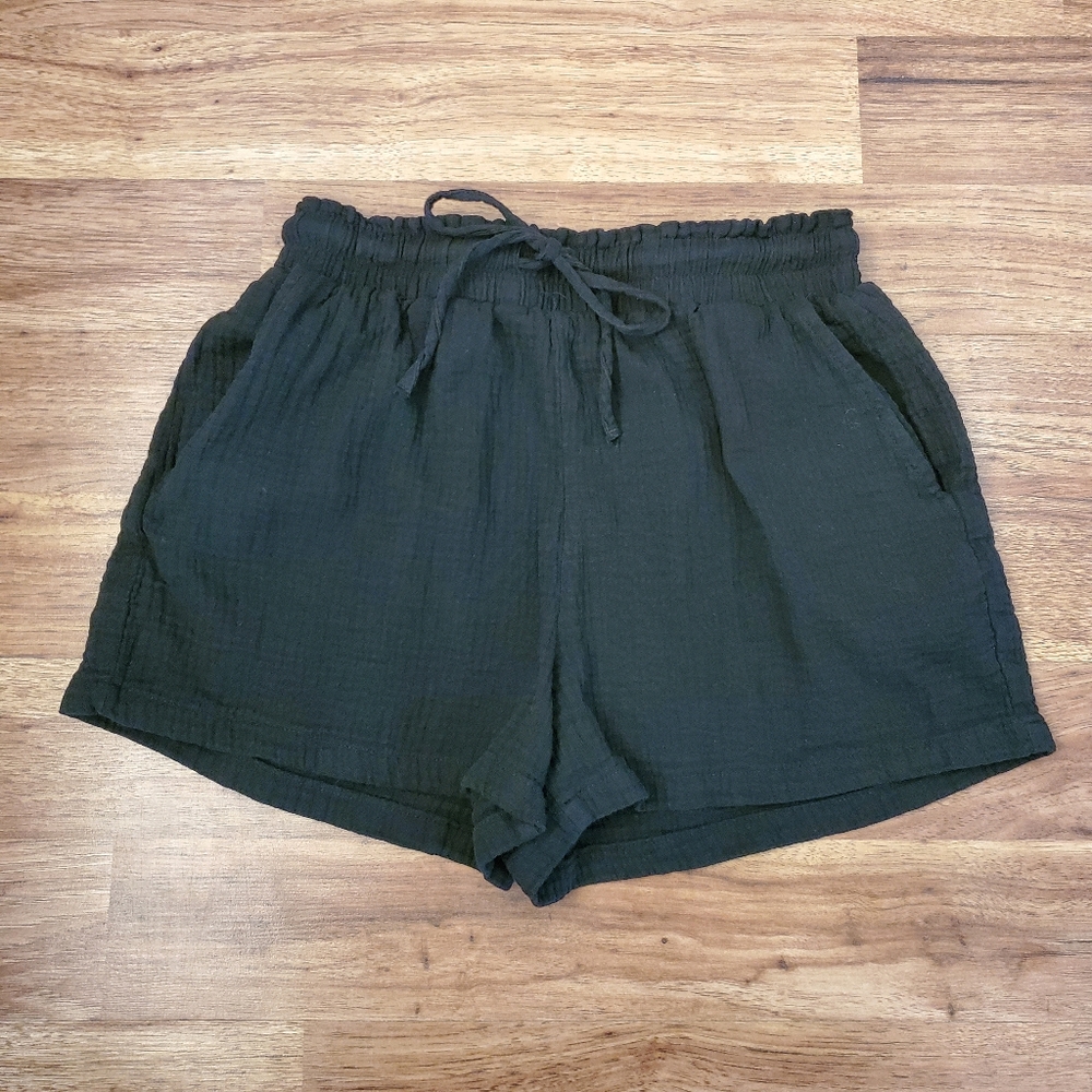 Automet Cotton Shorts Size Medium Black Textured